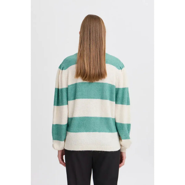 Ichi Women’s Ihdusty LS Stripe | Beryl Green