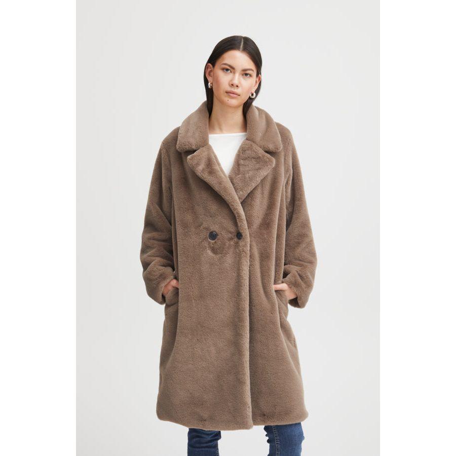 Ichi Women's Faux Fur Coat | Shitake Ihhaya Ja