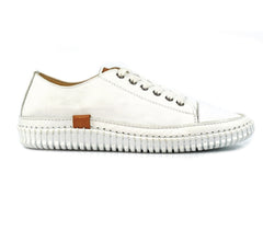 Lunar Women’s Truffle II Leather Plimsoll | White FLK039