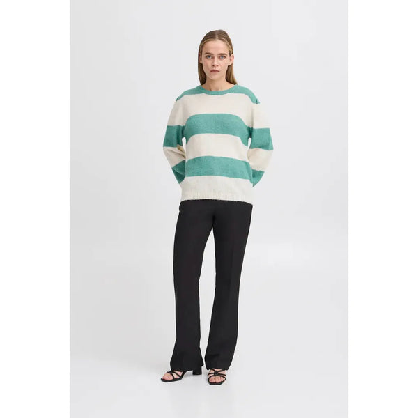 Ichi Women’s Ihdusty LS Stripe | Beryl Green