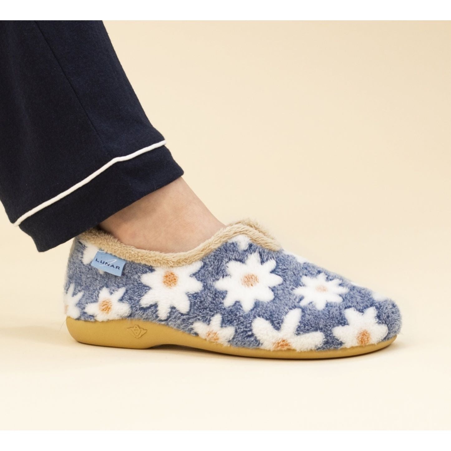 Lunar Women’s Slippers Daisy Flower | Blue KLA021BL