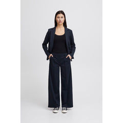 Ichi Women’s Wide Trousers Total Eclipse | Ihkate Sus Office Pants