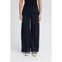 Ichi Women’s Wide Trousers Total Eclipse | Ihkate Sus Office Pants