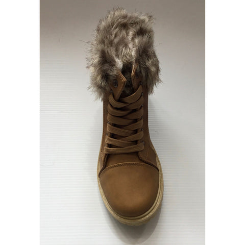 Boots Women’s Faux Fur Ankle Boots | Camel R29015-2