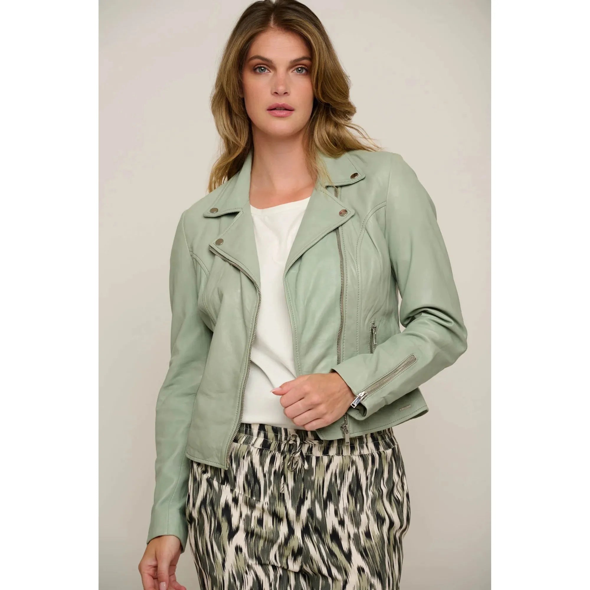 Rino & Pelle Women’s Emily Biker Jacket | Sea Moss