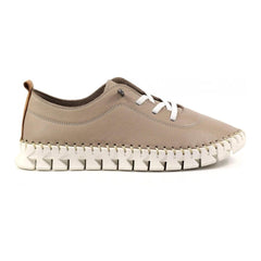 Lunar Women’s St Austell Shoe | Taupe Leather FLEO46 TP