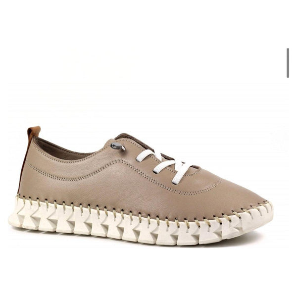 Lunar Women’s St Austell Shoe | Taupe Leather FLEO46 TP