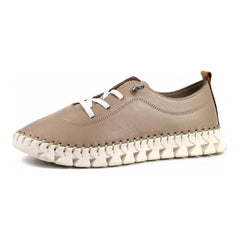 Lunar Women’s St Austell Shoe | Taupe Leather FLEO46 TP